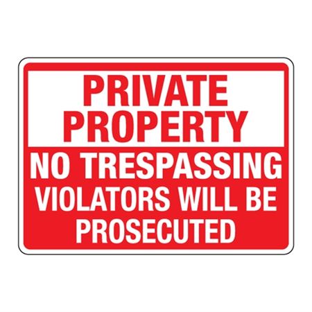 ANSI Private Property No Trespass/Violators Prosecuted Sign
